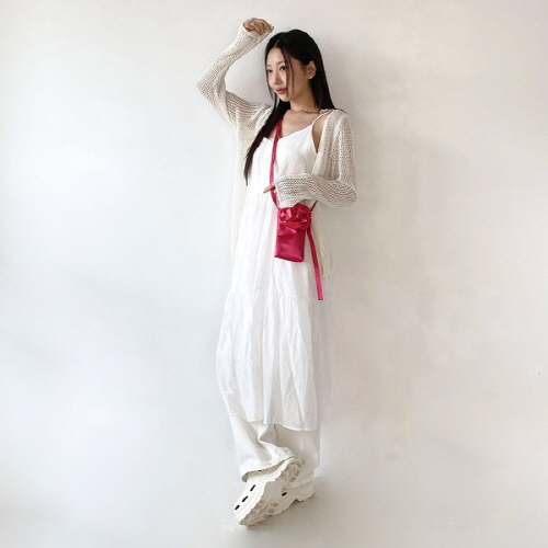 크즈라 플라워 스트랩 미니 크로스백