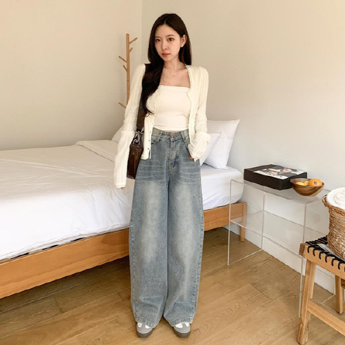 슈으레 슬림핏 유넥 펀칭 가디건