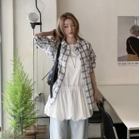 신파데 오버핏 포켓 체크 셔츠