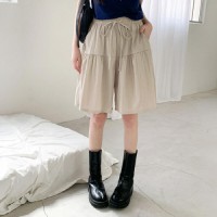 토파솔 절개 셔링 포켓 와이드 5부 반바지