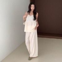 허베바 셔링 뷔스티에 와이드 밴딩 팬츠 세트