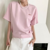 담거근 버터 자수 벌룬 반팔티