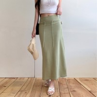 러즈싱 쫀쫀 폴딩 밴딩 A라인 롱 스커트